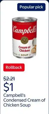 Walmart Campbell's Condensed Cream of Chicken Soup offer