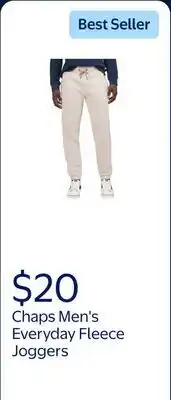 Walmart Chaps Men's & Big Men's Everyday Fleece Joggers offer