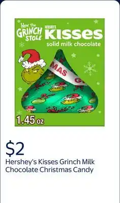 Walmart Hershey's Kisses Grinch Solid Milk Chocolate Christmas Candy, Gift Box offer