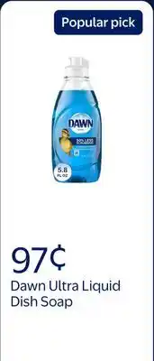 Walmart Dawn Ultra Liquid Dish Soap, Dishwashing Liquid, Grease Removal, Original offer