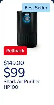 Walmart Shark Air Purifier with Nanoseal HEPA, Cleansense IQ, Odor Lock,n500 Sq. ft, Charcoal Grey, HP100 offer