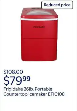 Walmart Frigidaire 26lb. Portable Countertop Icemaker - EFIC108 - RED offer