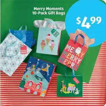 Aldi Merry Moments 10-Pack Gift Bags offer