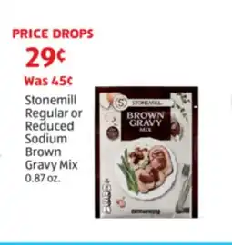 Aldi Stonemill Regular or Reduced Sodium Brown Gravy Mix offer