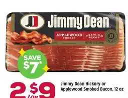 Grocery Outlet Jimmy Dean Hickory or Applewood Smoked Bacon, 12 oz offer