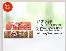 Walgreens 12-Pack Canada Dry or Dr Pepper Products offer