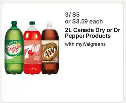 Walgreens 2L Canada Dry or Dr Pepper Products offer