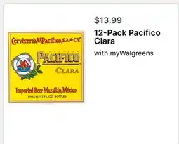 Walgreens 12-Pack Pacifico Clara offer