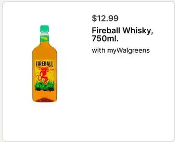 Walgreens Fireball Whisky, 750ml offer