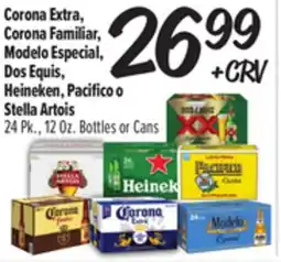 El Super Corona Extra, Corona Familiar, Modelo Especial, Dos Equis, Heineken, Pacifico o Stella Artois offer