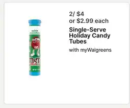 Walgreens Holiday Candy Tubes offer