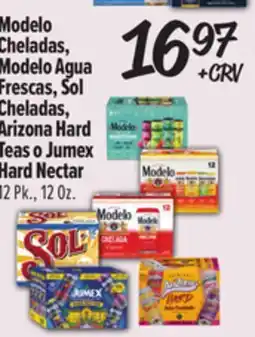 El Super Modelo Cheladas, Modelo Agua Frescas, Sol Cheladas, Arizona Hard Teas o Jumex Hard Nectar offer