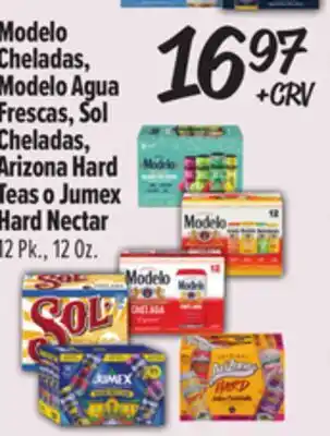 El Super Modelo Cheladas, Modelo Agua Frescas, Sol Cheladas, Arizona Hard Teas o Jumex Hard Nectar offer