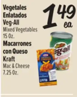El Super Veg-All Mixed Vegetables 15 oz., Kraft Mac & Cheese 7.25 oz offer