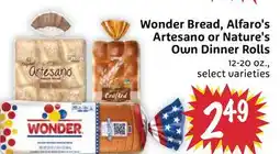 Foodmaxx Wonder Bread, Alfaro's Artesano or Nature's Own Dinner Rolls offer