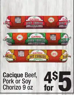 Super King Markets Cacique Beef, Pork or Soy Chorizo offer