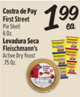 El Super First Street Pie Shell 6 Oz. Fleischmann's Active Dry Yeas. 75t Oz offer