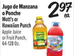 El Super Mott's or Hawaiian Punch Apple Juice or Fruit Punch offer