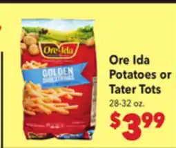 Vallarta Supermarkets Ore Ida Potatoes or Tater Tots offer