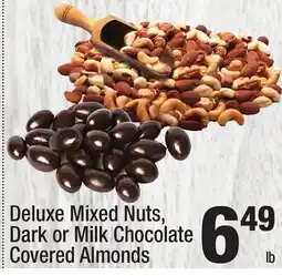 Super King Markets Deluxe Mixed Nuts, Dark or Milk Chocolate Covered Almonds offer