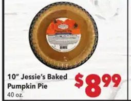 Vallarta Supermarkets 10 Jessie's Baked Pumpkin Pie offer