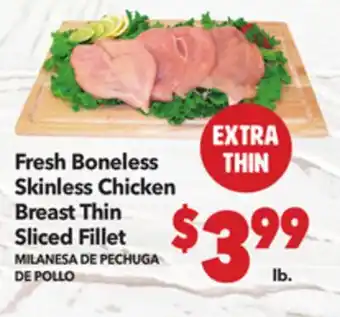 Vallarta Supermarkets Fresh Boneless Skinless Chicken Breast Thin Sliced Fillet / MILANESA DE PECHUGA DE POLLO offer