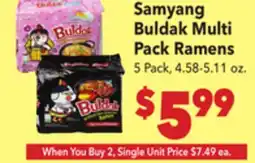 Vallarta Supermarkets Samyang Buldak Multi Pack Ramens offer