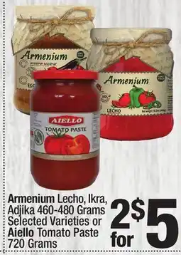 Super King Markets Armenium Lecho, Ikra, Adjika 460-480 Grams Selected Varieties or Aiello Tomato Paste 720 Grams offer