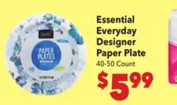 Vallarta Supermarkets Essential Everyday Designer Paper Plate offer