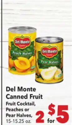 Vallarta Supermarkets Del Monte Canned Fruit offer
