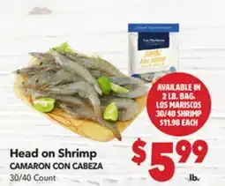 Vallarta Supermarkets Head on Shrimp / CAMARON CON CABEZA offer