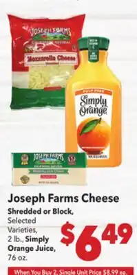 Vallarta Supermarkets Joseph Farms Cheese offer