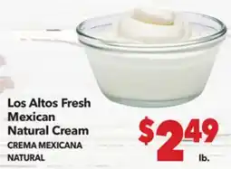 Vallarta Supermarkets Los Altos Fresh Mexican Natural Cream / CREMA MEXICANA NATURAL offer