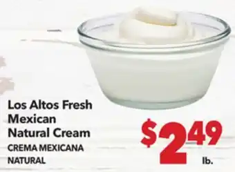Vallarta Supermarkets Los Altos Fresh Mexican Natural Cream / CREMA MEXICANA NATURAL offer