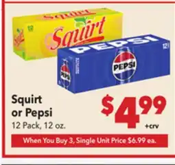 Vallarta Supermarkets Squirt or Pepsi offer