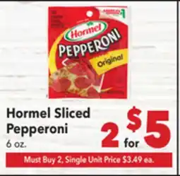 Vallarta Supermarkets Hormel Sliced Pepperoni offer