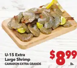 Vallarta Supermarkets U-15 Extra Large Shrimp/CAMARON EXTRA GRANDE offer