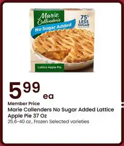 Albertsons Marie Callenders No Sugar Added Lattice Apple Pie 37 Oz offer