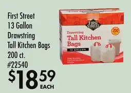 Smart & Final First Street 13 Gallon Drawstring Tall Kitchen Bags offer