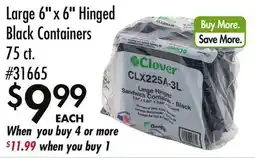 Smart & Final Large 6 x 6 Hinged Black Containers offer