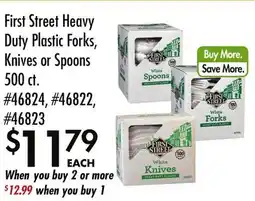 Smart & Final First Street Heavy Duty Plastic Forks, Knives or Spoons offer