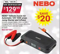 Ace Hardware NEBO Vehicle Assist Air Automatic 12V 1500 amps Jump Starter and Inflator offer