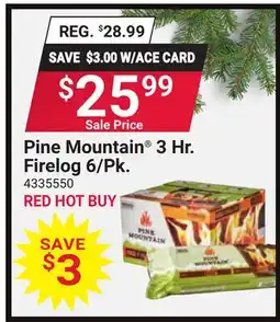 Ace Hardware Pine Mountain 3 Hr. Firelog 6/Pk offer