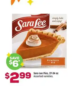 Grocery Outlet Sara Lee Pies, 27–34 oz offer