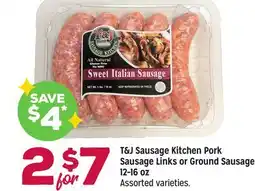 Grocery Outlet T&J Sausage Kitchen Pork Sausage Links or Ground Sausage 12-16 oz offer