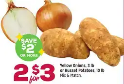 Grocery Outlet Yellow Onions, 3 lb or Russet Potatoes, 10 lb offer