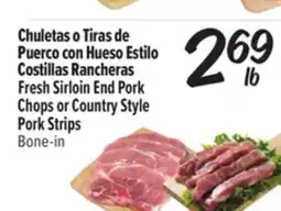 El Super Fresh Fresh Sirloin End Pork Chops or Country Style Pork Strips offer