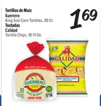 El Super Fresh Guerrero King Size Corn Tortillas, 30 Ct. Calidad Tortilla Chips, 10-11 Oz offer