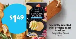 Aldi Specially Selected Mini Brioche Toast Crackers offer