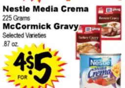 Superior Grocers Nestle Media Crema 225 Grams McCormick Gravy Selected Varieties .87 oz offer